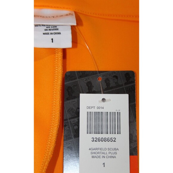 Hot Topic Nickelodeon Garfield Cat Face Orange Overall Shorts Suspenders Costume - Picture 11 of 16